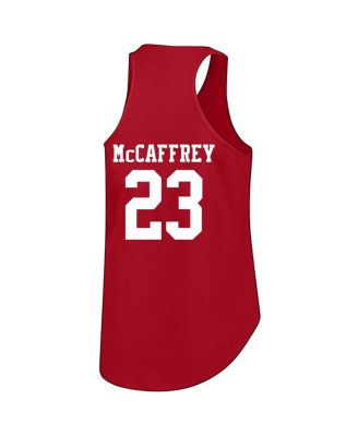 Women's Christian McCaffrey Scarlet San Francisco 49ers Plus Size Name Number Tank Top
