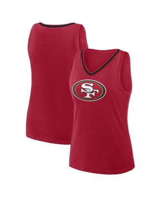 Logo Athletic - Women's Scarlet San Francisco 49ers Plus Size Stellar Win V-neck Tank Top