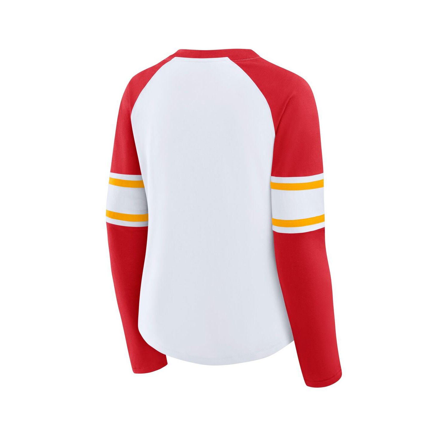Women's White Kansas City Chiefs Plus Size Redzone Lace Up Long Sleeve T-Shirt