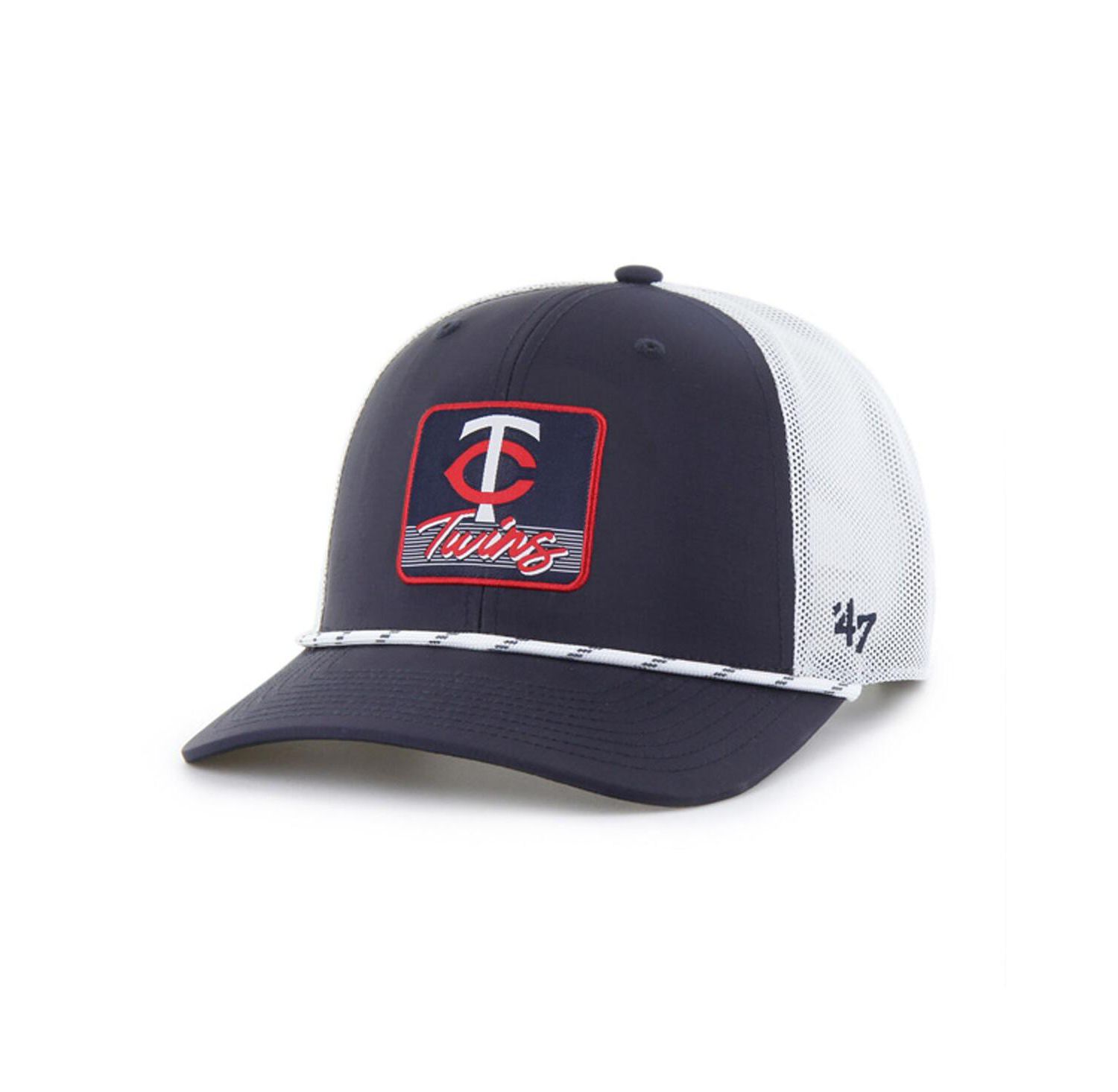 Men's Navy/White Minnesota Twins Scratch Adjustable Trucker Hat