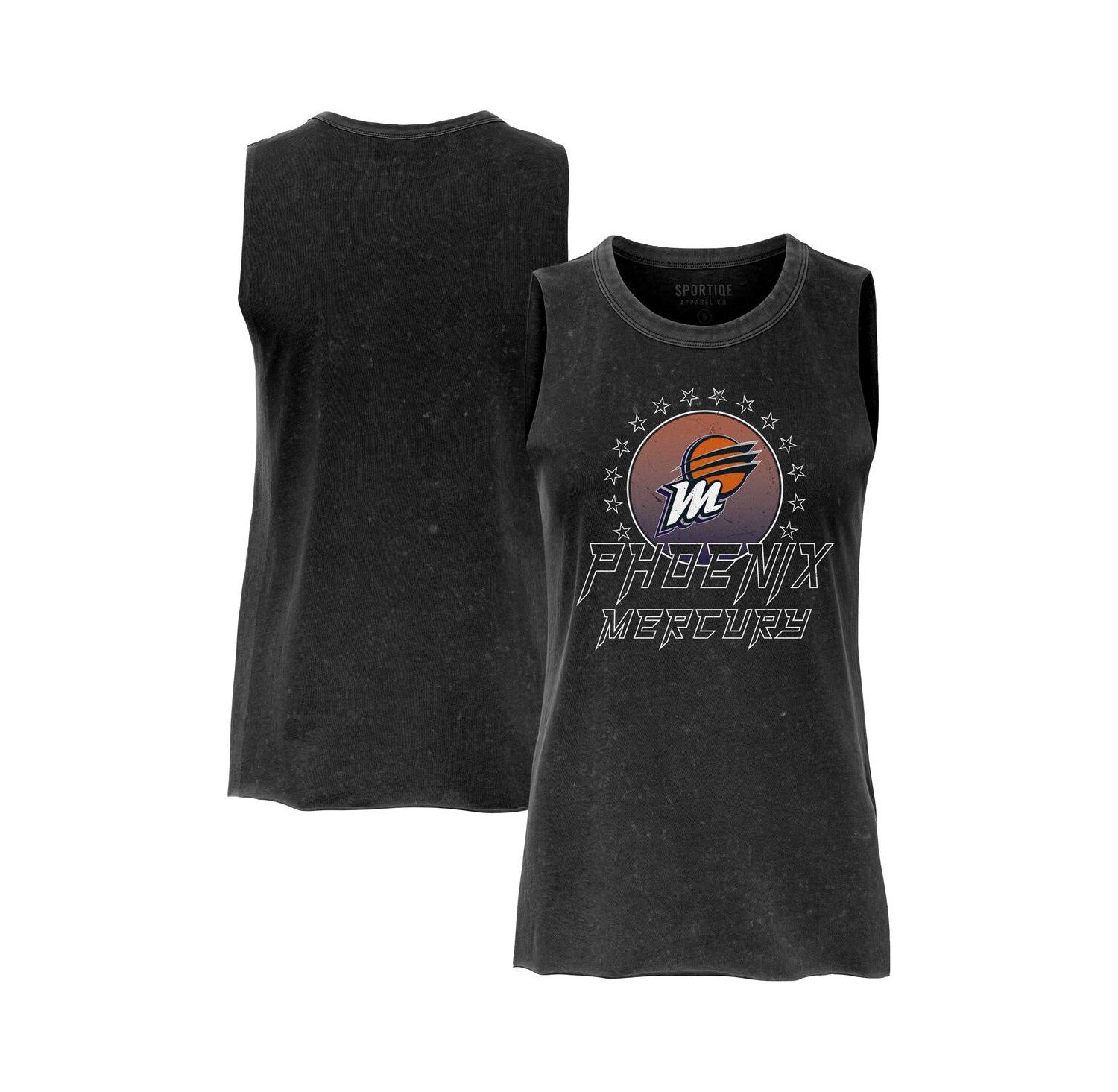 Women's Black Phoenix Mercury Rock Roll Collection Turner Mineral Wash Tank Top