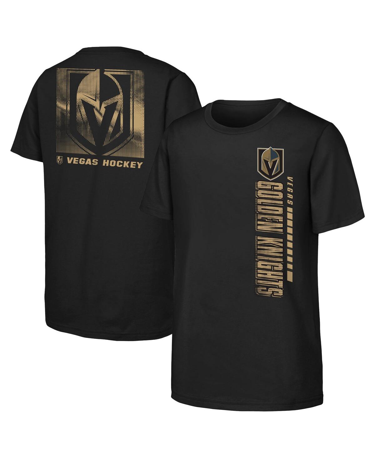 Outerstuff Kids' Big Boys And Girls Black Vegas Golden Knights Atmosphere T-shirt