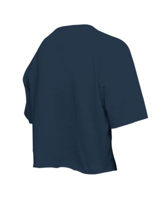 Big Girls Navy Atlanta Braves Flip Sequin Team T-Shirt