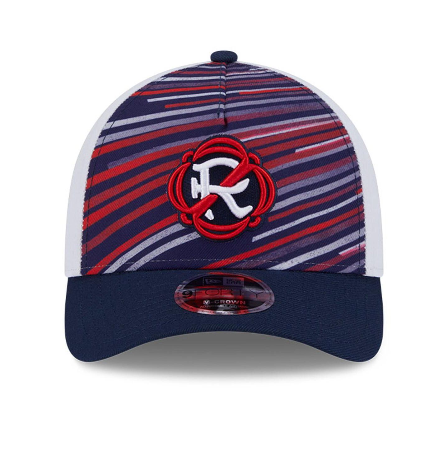 Мужские головные уборы New Era Navy/White New England Revolution 2025 Jersey Hook 9FORTY M-Crown Adjustable Hat — фото 2
