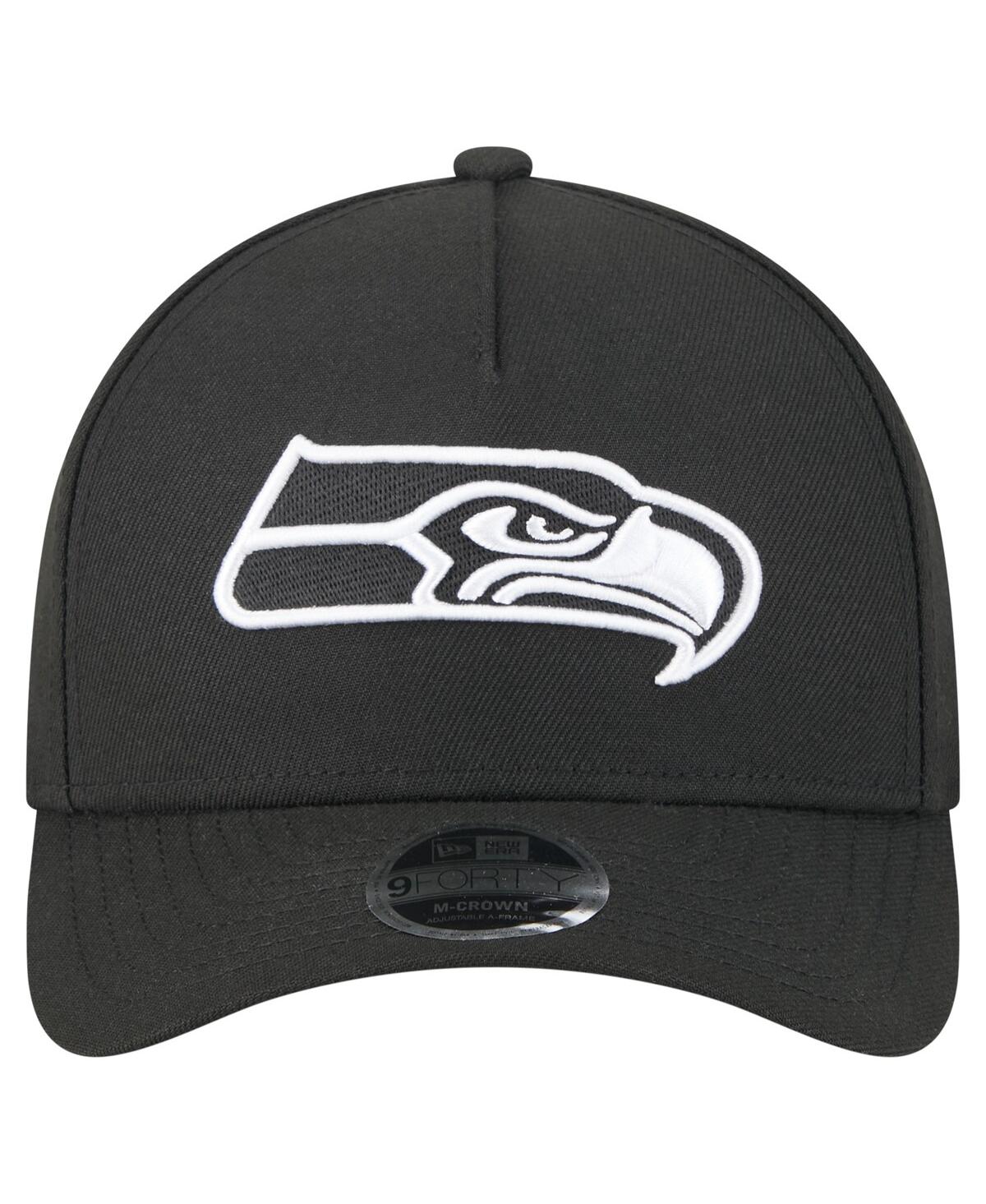 New Era Men's Black Seattle Seahawks Team Collection 9forty M-crown A-frame Adjustable Hat In Black
