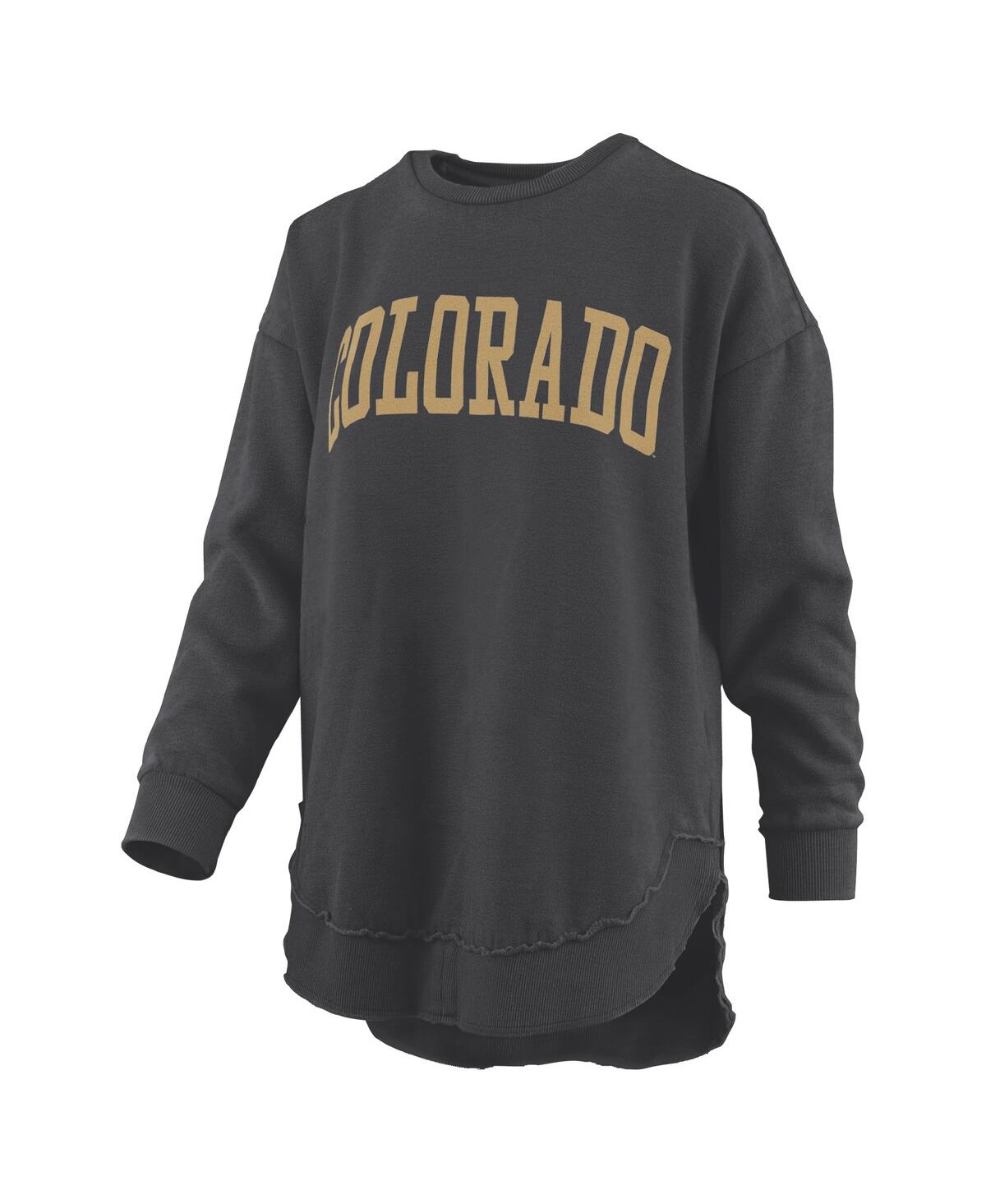 Pressbox Black Georgia Bulldogs Melange Poncho Vintage Fleece Long Sleeve Pullover Sweatshirt In Black