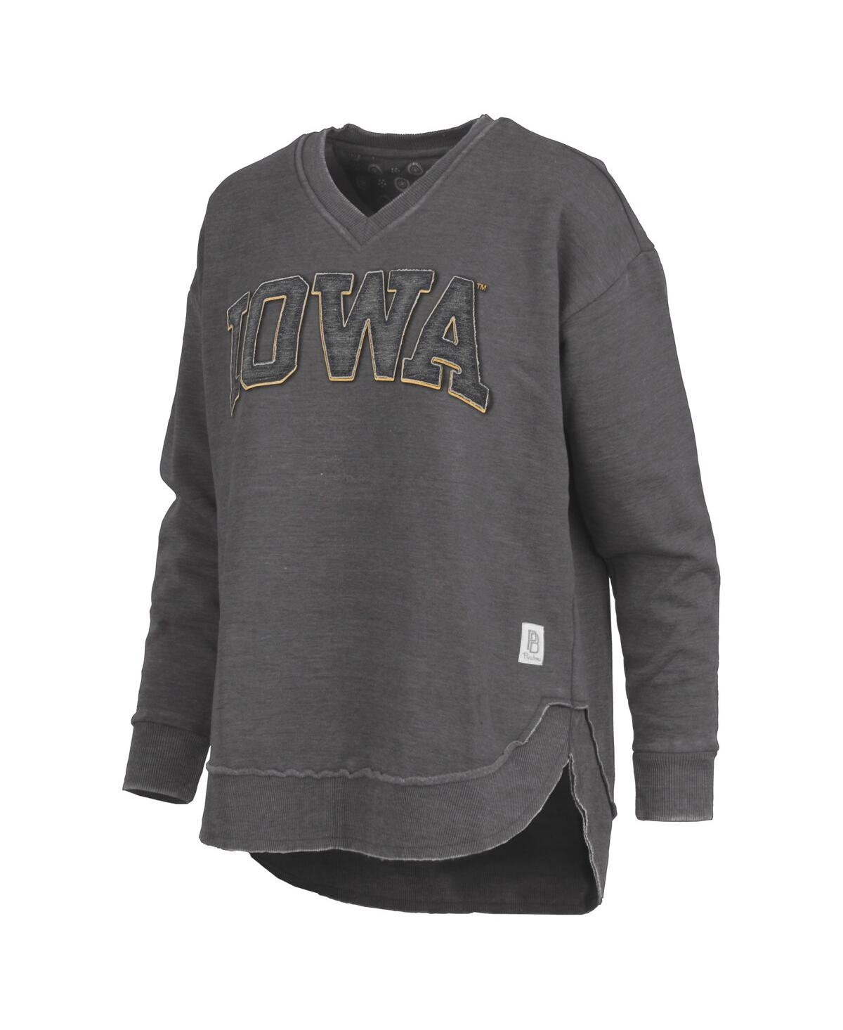 Pressbox Black Purdue Boilermakers Westin Poncho V-neck Pullover Sweatshirt In Black