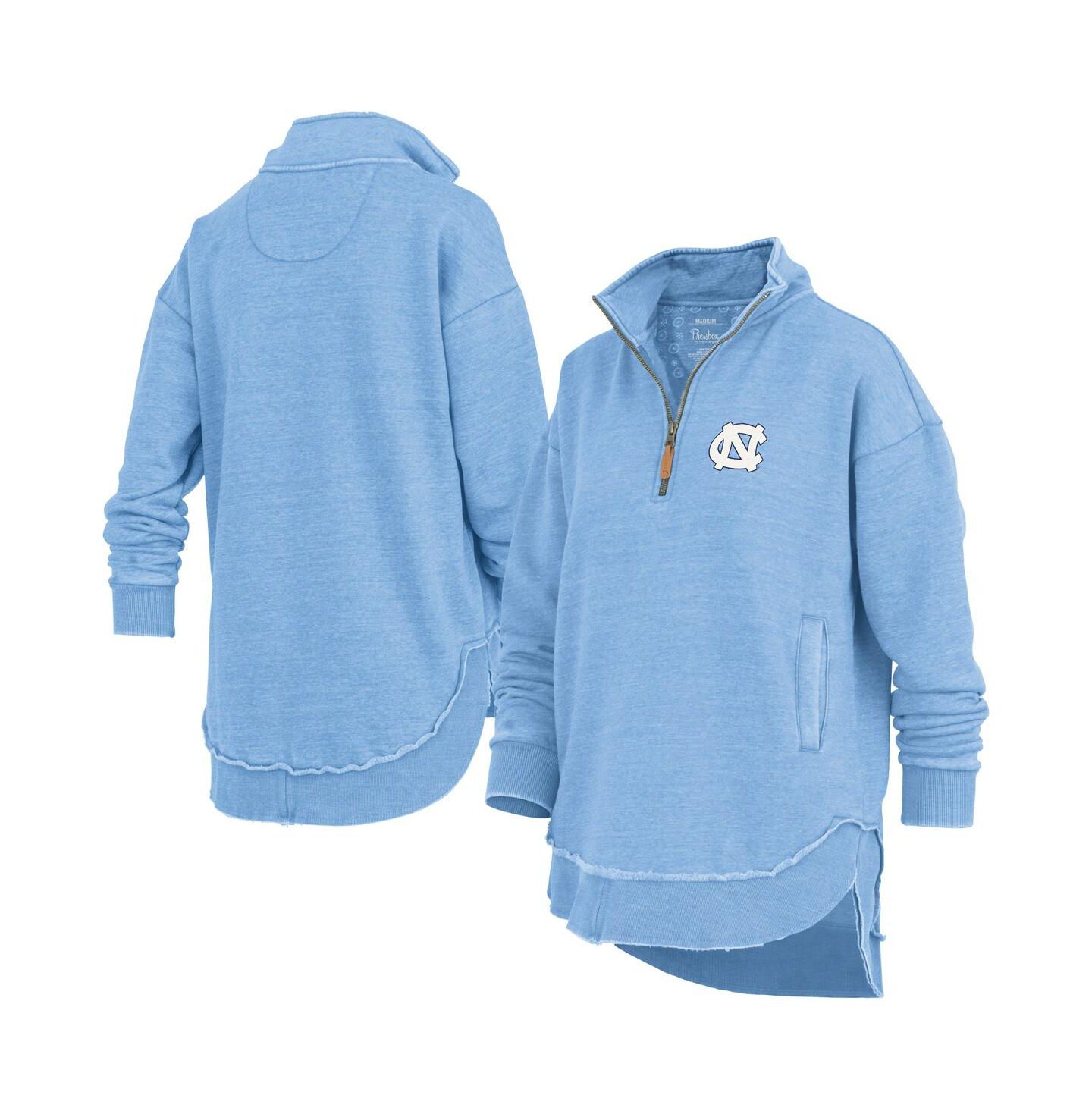Женские худи Pressbox Light Blue North Carolina Tar Heels Northfork Sojourn Poncho Quarter-Zip — фото 1