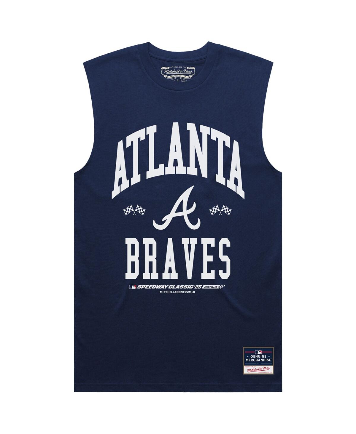 Mitchell & Ness Men's Navy Atlanta Braves 2025 Mlb Speedway Classic Tank Top In Blue