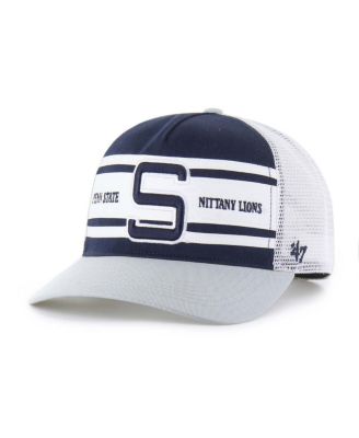 '47 Brand - Big Boys and Girls Navy/Gray Penn State Nittany Lions Super Stripe Hitch Adjustable Trucker Hat