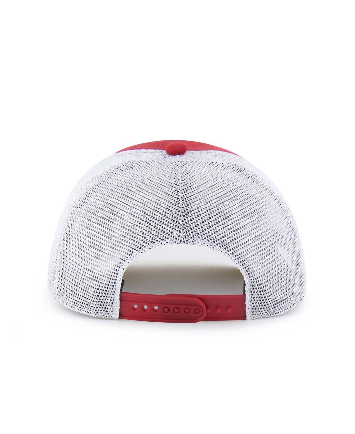 47 Brand Big Boys And Girls Crimson/white Oklahoma Sooners Super Stripe Hitch Adjustable Trucker Hat In Red