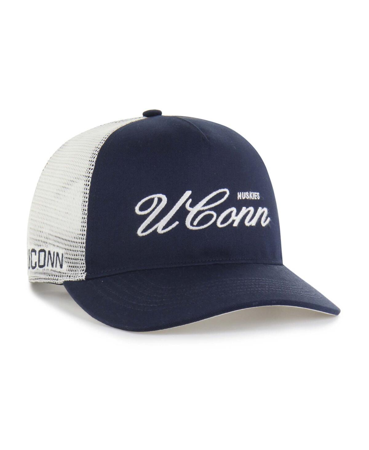 47 Brand Men's And Women's Navy Uconn Huskies Contemporary Basics Foundation Trucker Hitch Adjustable Hat In Blue