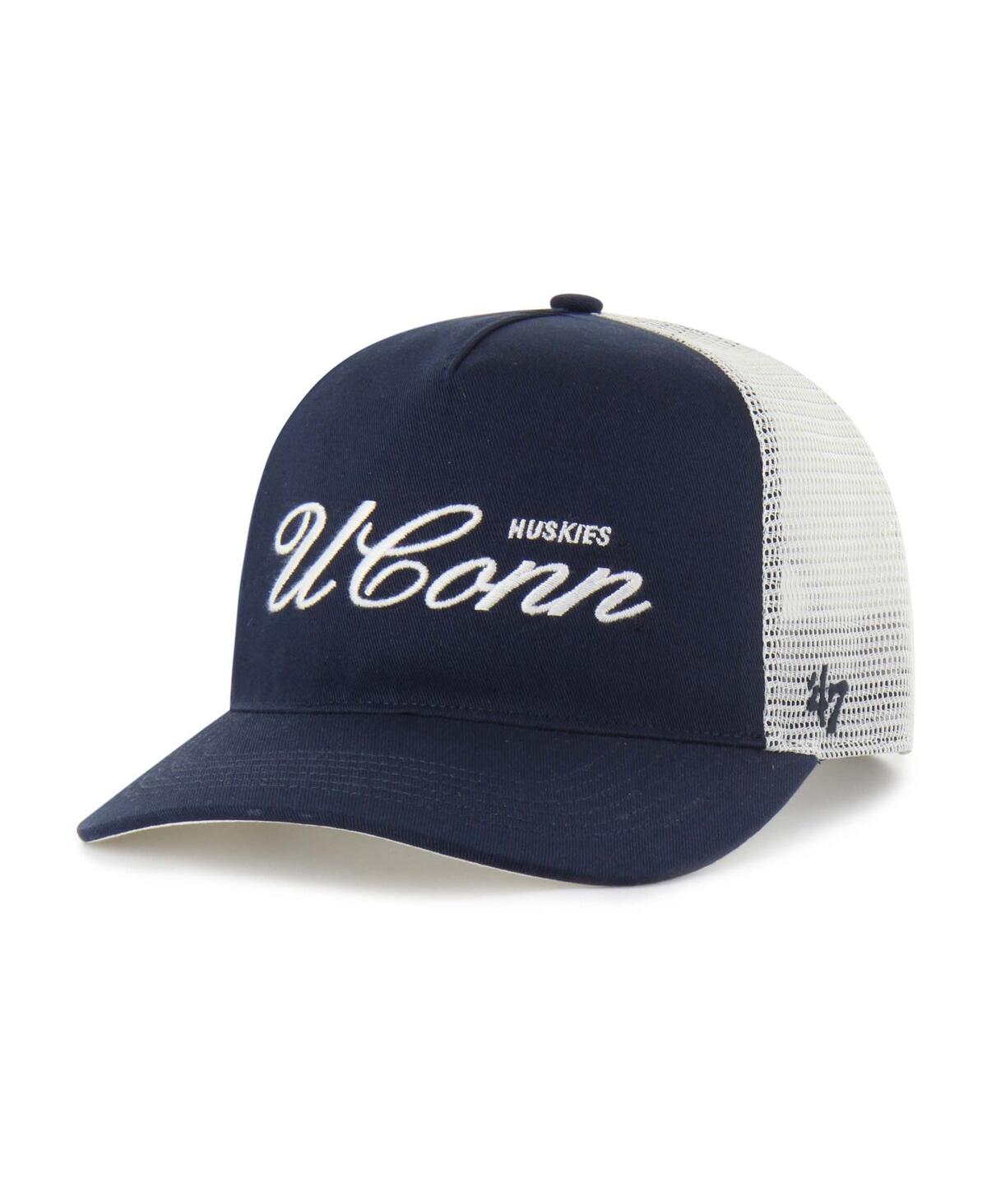 47 Brand Men's And Women's Navy Uconn Huskies Contemporary Basics Foundation Trucker Hitch Adjustable Hat In Blue