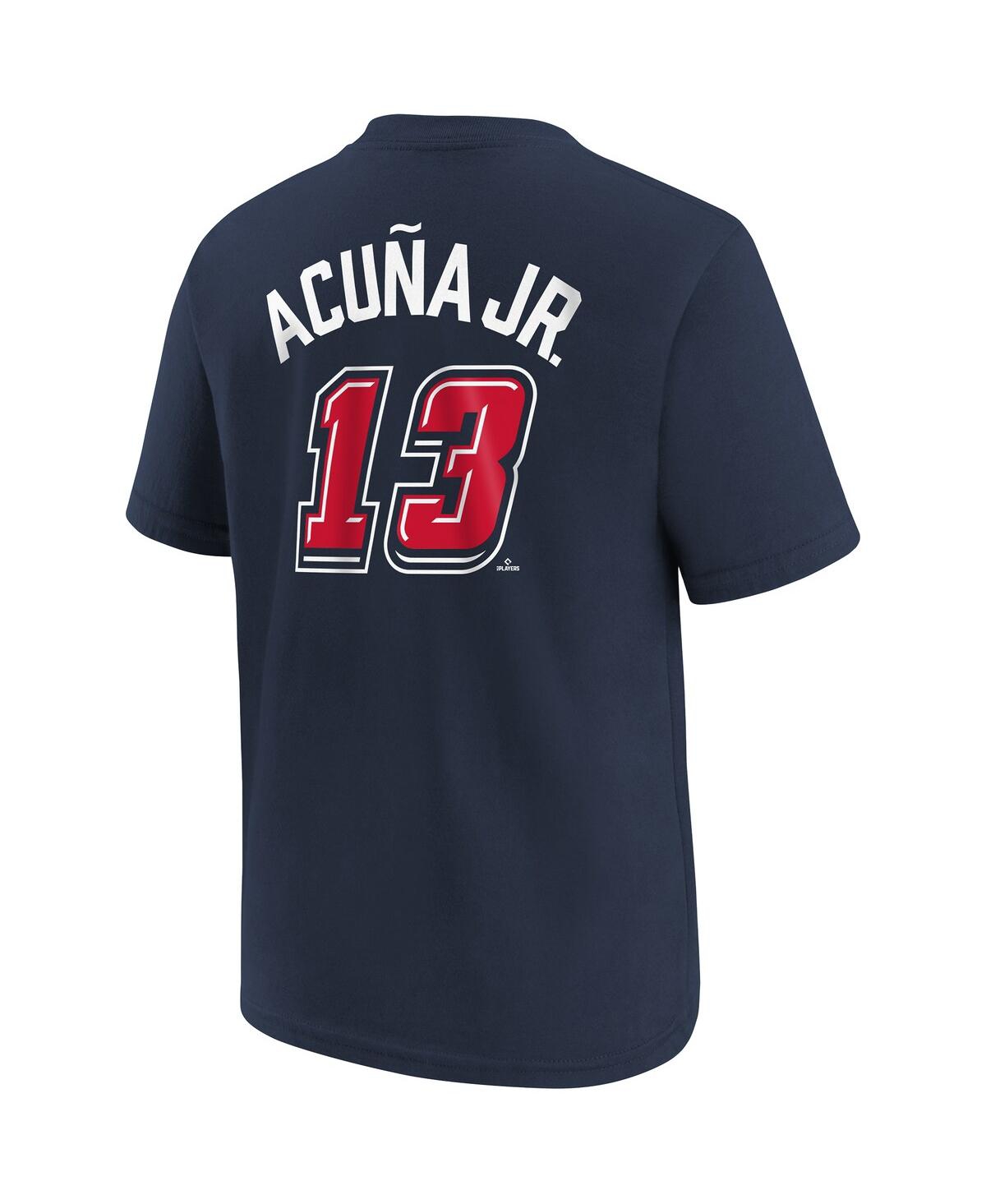 Nike Preschool Ronald Acuna Jr. Navy Atlanta Braves 2025 Mlb Speedway Classic Name Number T-shirt In Blue