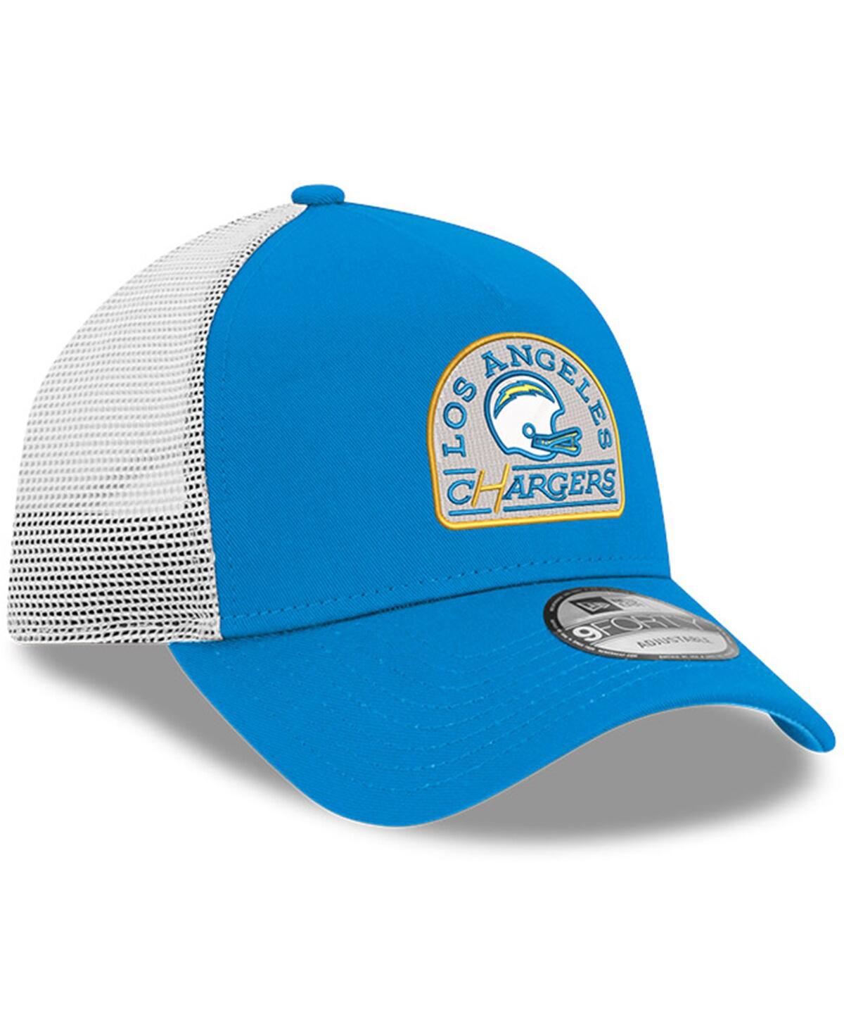 New Era Men's Powder Blue Los Angeles Chargers Charger Power A-frame 9forty Trucker Adjustable Hat In Blue
