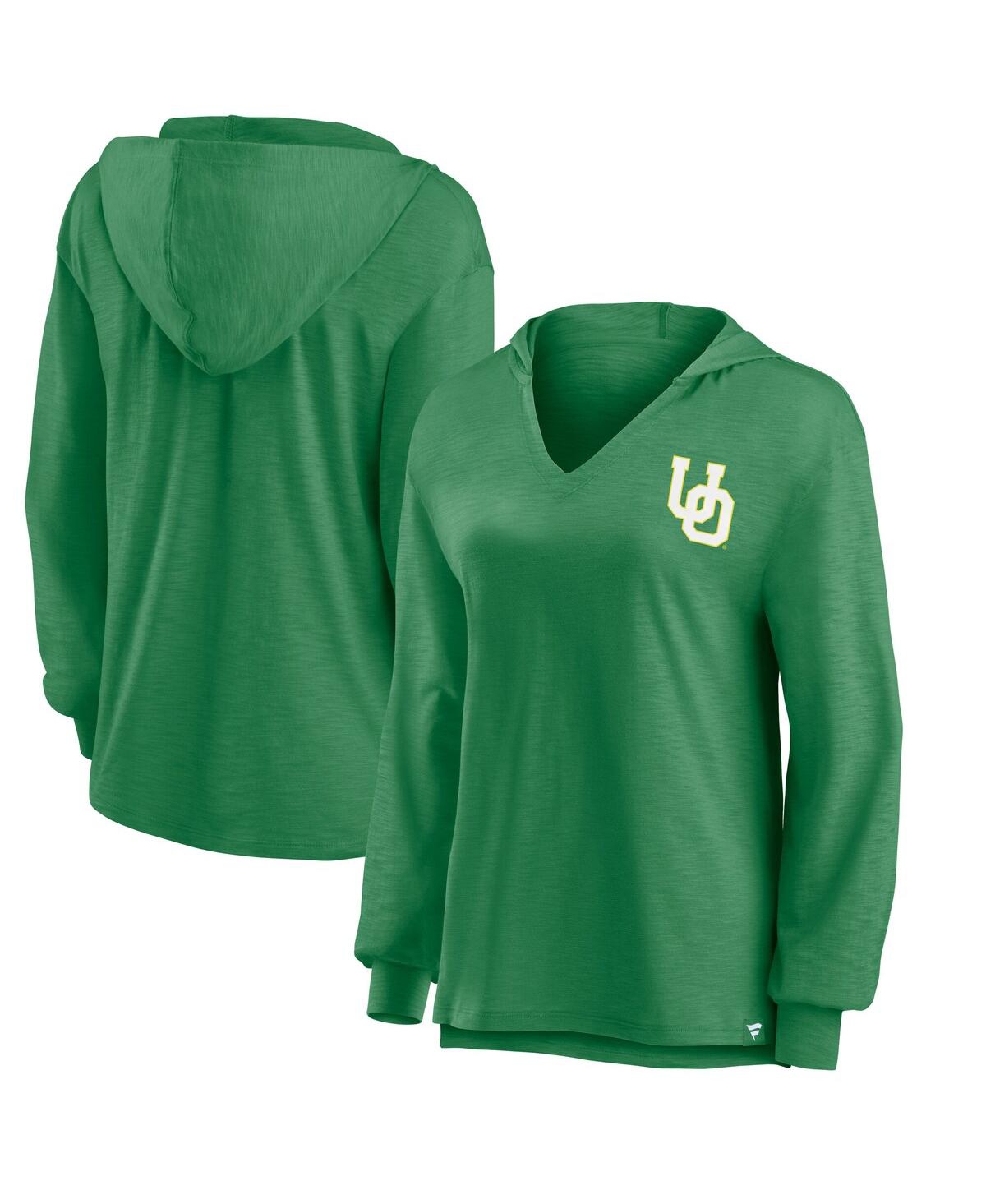 Fanatics Women's Apple Green Oregon Ducks Iconic Slub Lightweight Pullover Hoodie In Green