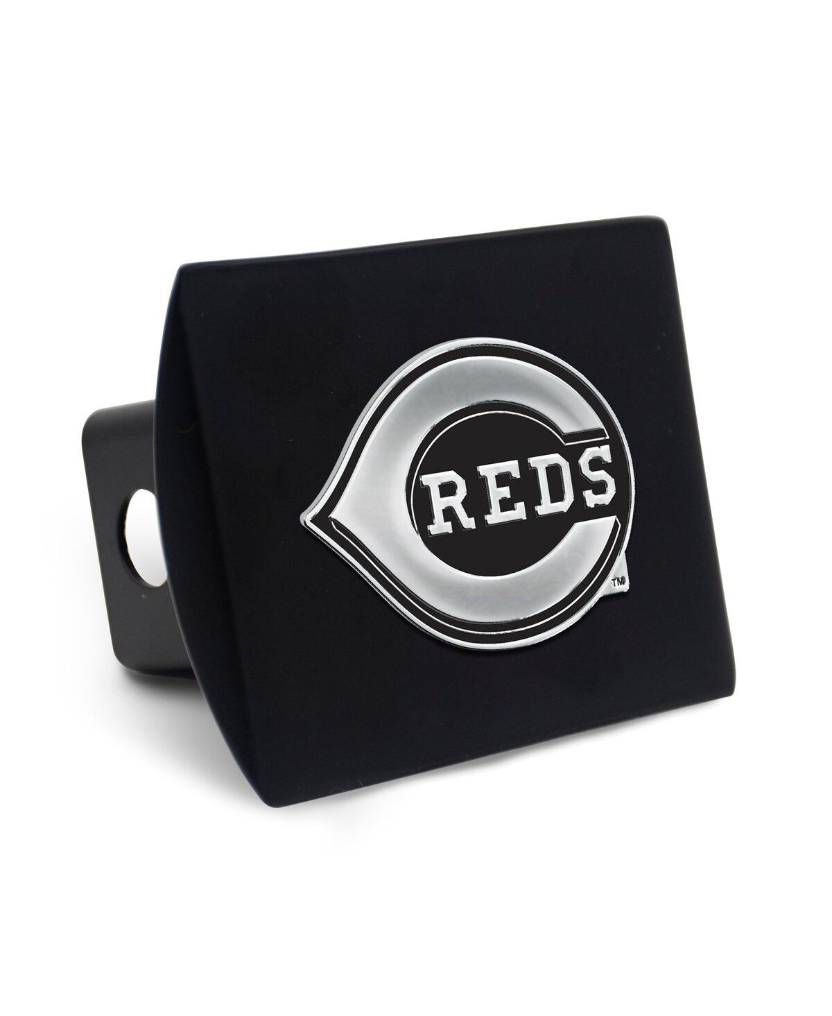 Wincraft Cincinnati Reds Premium Metal Chrome Logo Universal Hitch Cover In Black