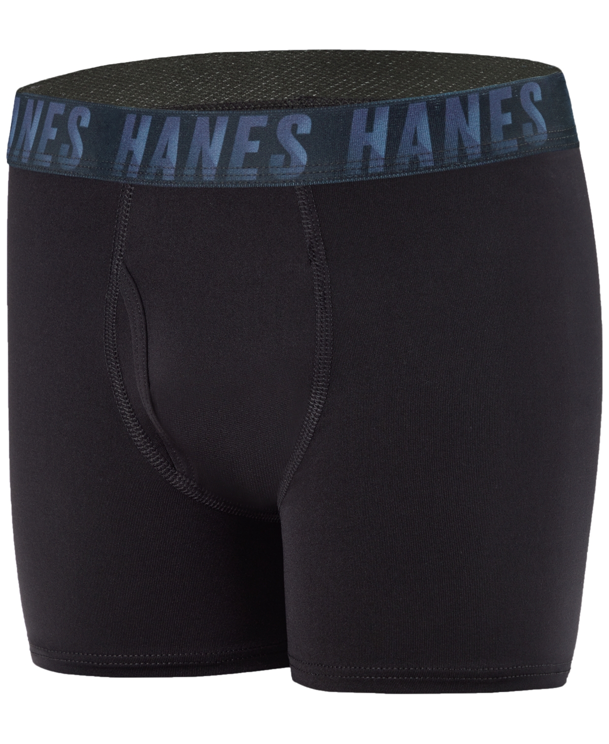 Hanes Big Boys 5-piece Performance Solid Boxer Briefs In Black