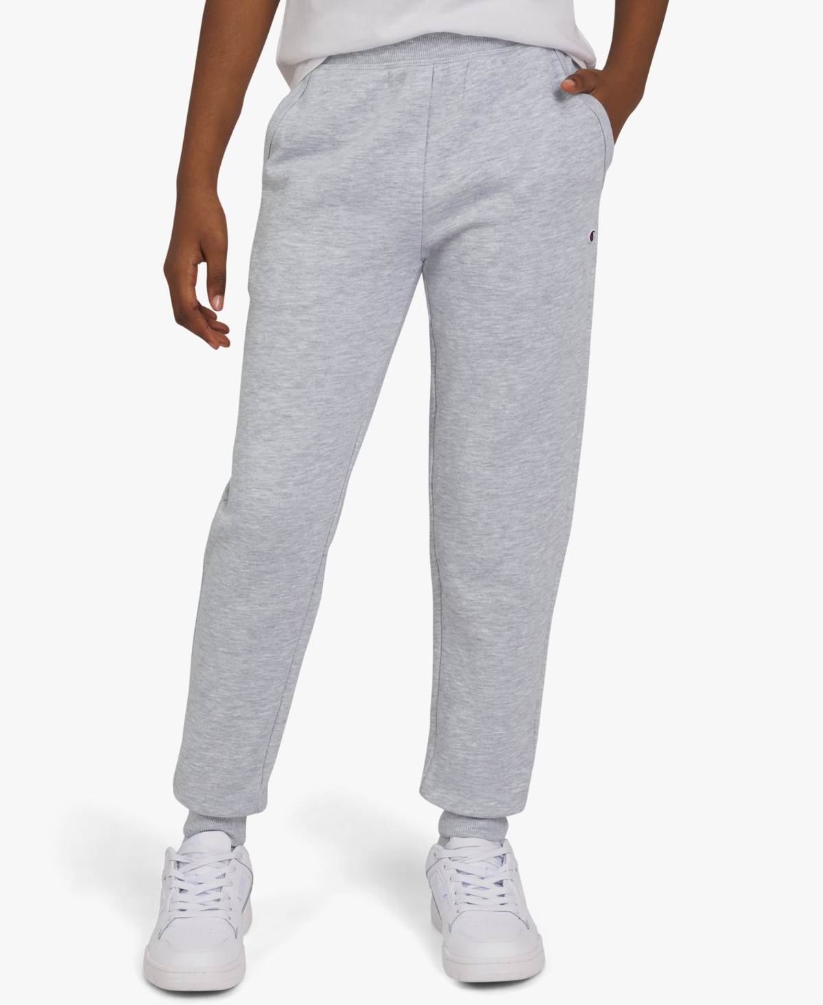 Champion Big Girls Fleece Jogger Pants In Gray
