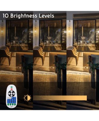 50FT Warm White Neon Rope Lights with 2" Plastic U Channel System 10PCS,Remote Control AC 110V Waterproof Cuttable DEL-D1M50W