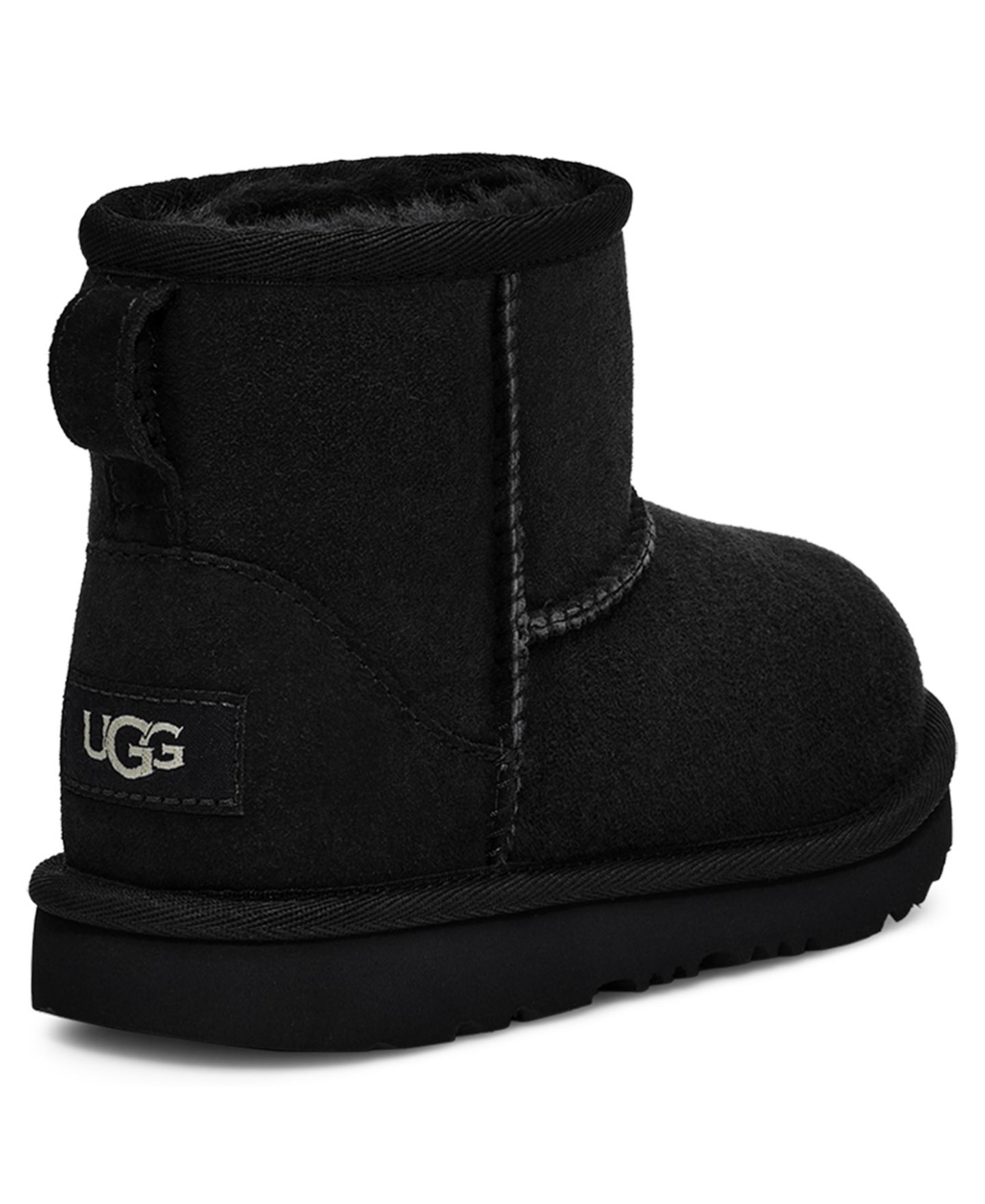 Ботинки UGG® Classic Mini II Round Toe Booties для девочек, цвет: Чёрный — фото 3
