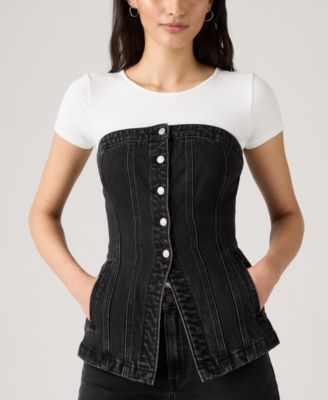Women's Tailored Bustier Square Neck Top