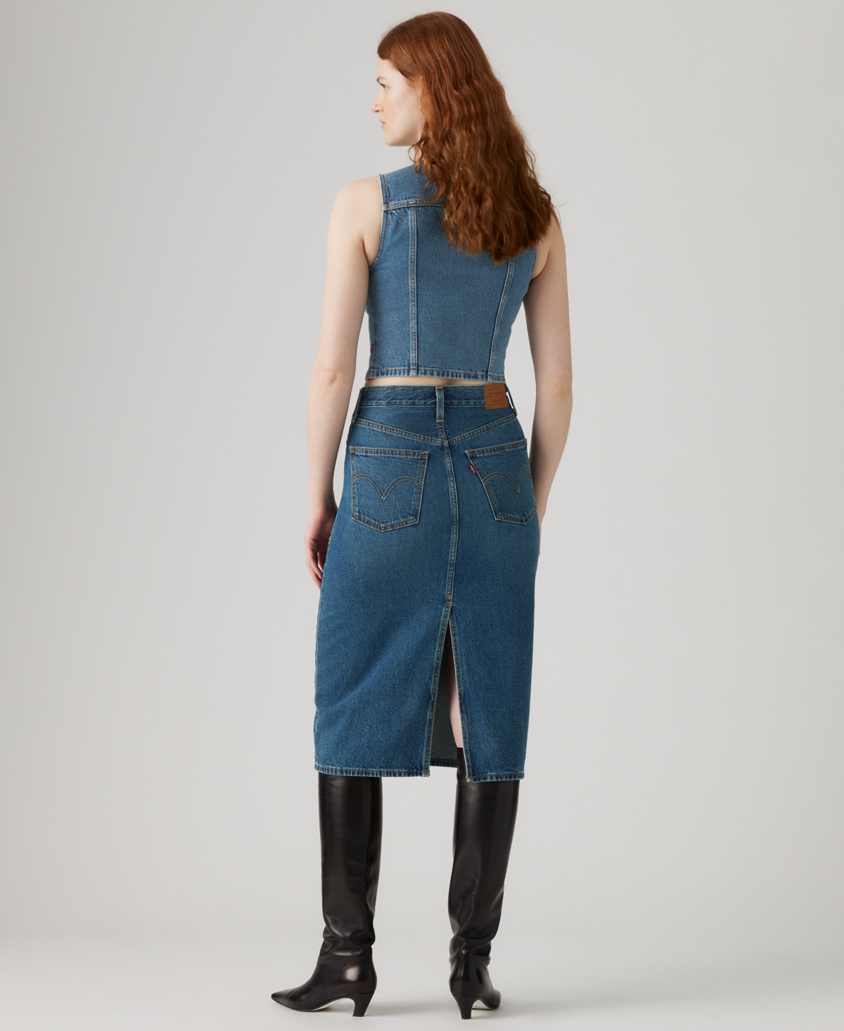 Levi's Women's High-rise Back Slit Skirt In Blue
