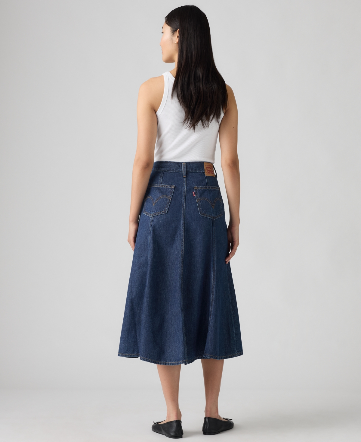 Levi's Pleated Midi Skirt In Blue