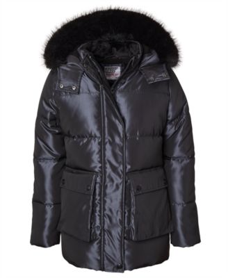 Big Girls' Iridescent Hooded Puffer Jacket
