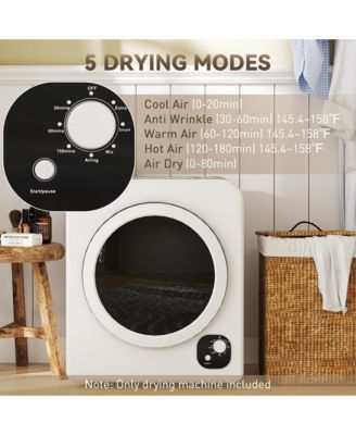 Portable Clothes Dryer, Laundry Dryer w/ Stainless Steel Tub,
