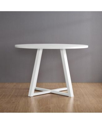 Durban 3-Pc Round Dining Set, Trestle Dining Table with 2 Boucle Chairs