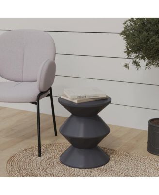 Aura Modern Plastic Side End Table, Indoor/Outdoor Use, Grey