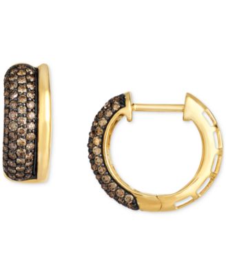 Chocolate Diamond Medium Hoop Earrings (1-1/6 ct. t.w.) in 14k Gold, 0.63"
