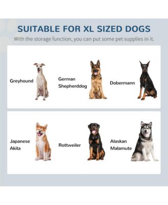 Gray Raised Pet Feeding Station Storage with 2 Stainless Steel Bowls for Large Dogs