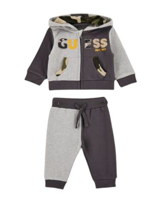 Baby Boys' Two-Tone Long-Sleeve Top and Pant, 2-Piece Set