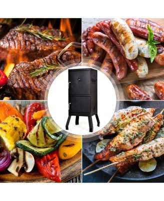 Vertical Charcoal Smoker BBQ Barbecue Grill w/ Temperature Gauge Outdoor