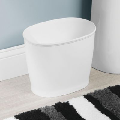 Small Oval Plastic Bathroom Trash Can, Set of 2, Made in USA