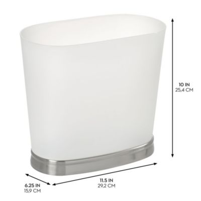 Oval Bathroom Trash Can, Set of 2, Frost/Brushed Nickel, Made in USA