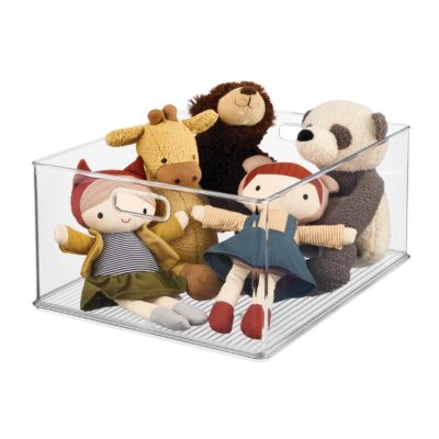 Stackable Plastic Pantry Storage Bin with Handles - Clear - Made in USA