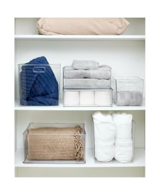 Stackable Plastic Pantry Storage Bin with Handles - Clear - Made in USA