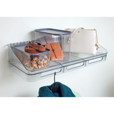 Wallspace Tall Inner Bin with Lid - Clear/Charcoal - Made in USA