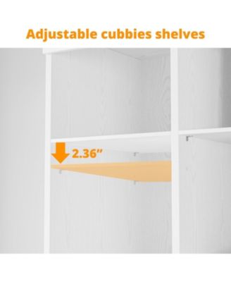 Closet Shoe Organizer Cabinet with Shelves and Cubbies, White