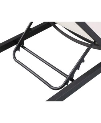 Nizuc White Mesh Water Resistant Fabric Outdoor Patio Chaise Lounge Chair