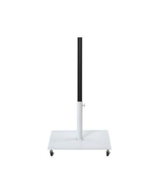 Fiji Grey Fabric / Matte White Aluminum Patio Umbrella with Base Sets