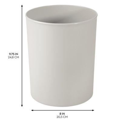 Small Round Plastic Bathroom Trash Can - Light Gray