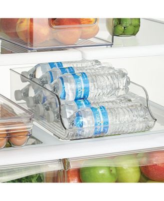 Fridge Storage Bin Set with Bottle Holder, Set of 8, Clear, Made in USA
