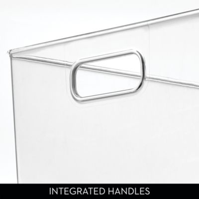 Plastic Storage Bin with Handles - Set of 4 - Clear - Made in USA