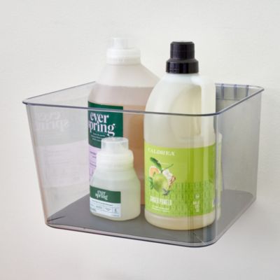 Medium Wall-Mounted Storage Bin and Bracket - Clear - Made in USA