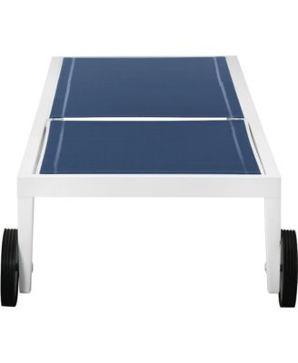 Nizuc Navy Mesh Water Resistant Fabric Outdoor Patio Chaise Lounge Chair