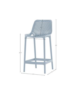 Mykonos Sky Blue Outdoor Patio Stool, Set of 4